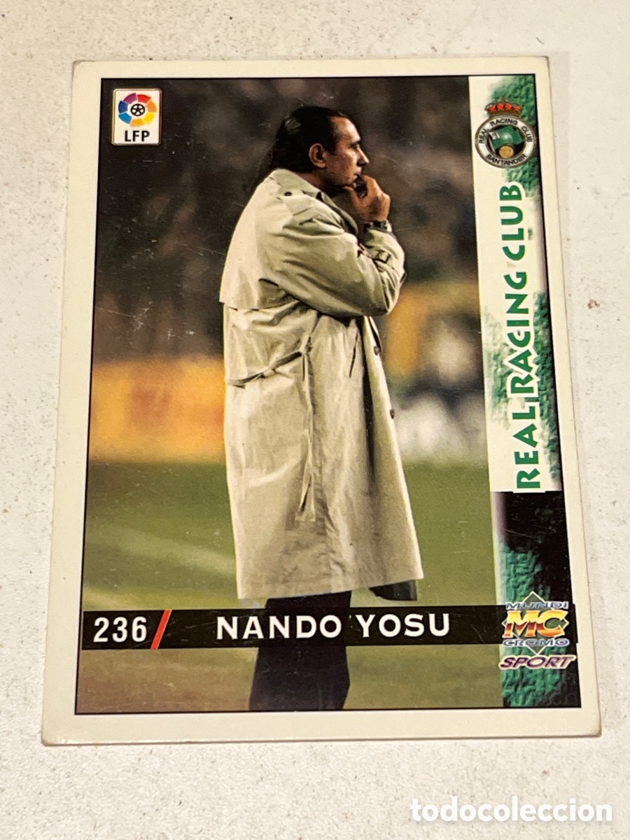 Cromos de f&uacute;tbol: Cromo Mundi Cromo Sport N&deg;236 Nando Yosu Real Racing Club Liga 98-99