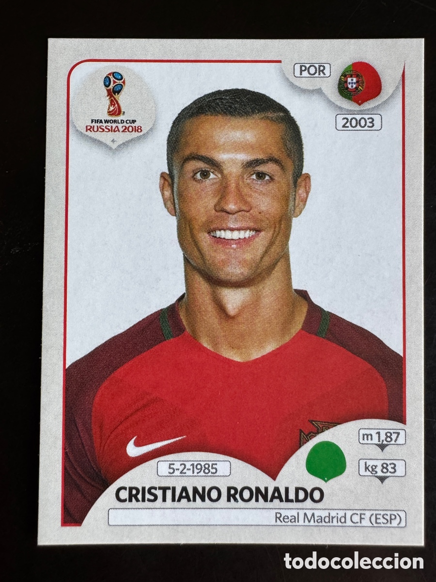 Cromos de f&uacute;tbol: Cristiano Ronaldo 118 Portugal Mundial 2018