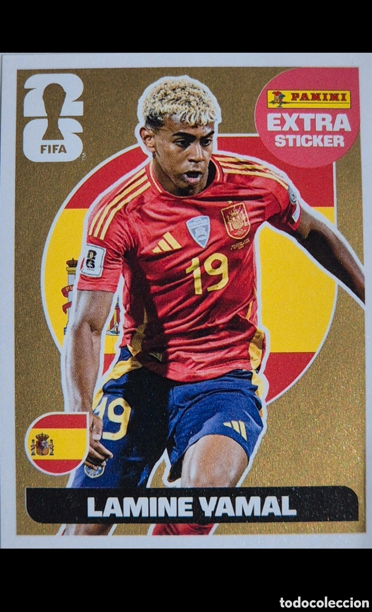 Cromos de f&uacute;tbol: Lamine Yamal cromo extra Panini mundial 2026