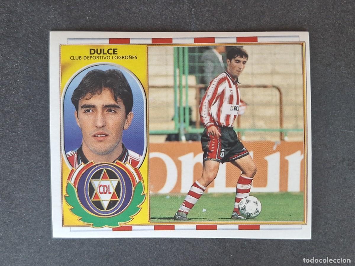 Cromos de f&uacute;tbol: L4 DULCE C. D. LOGRO&Ntilde;ES FICHAJE 9 LIGA ESTE 1996 1997 96 97 NUNCA PEGADO SIN PEGAR