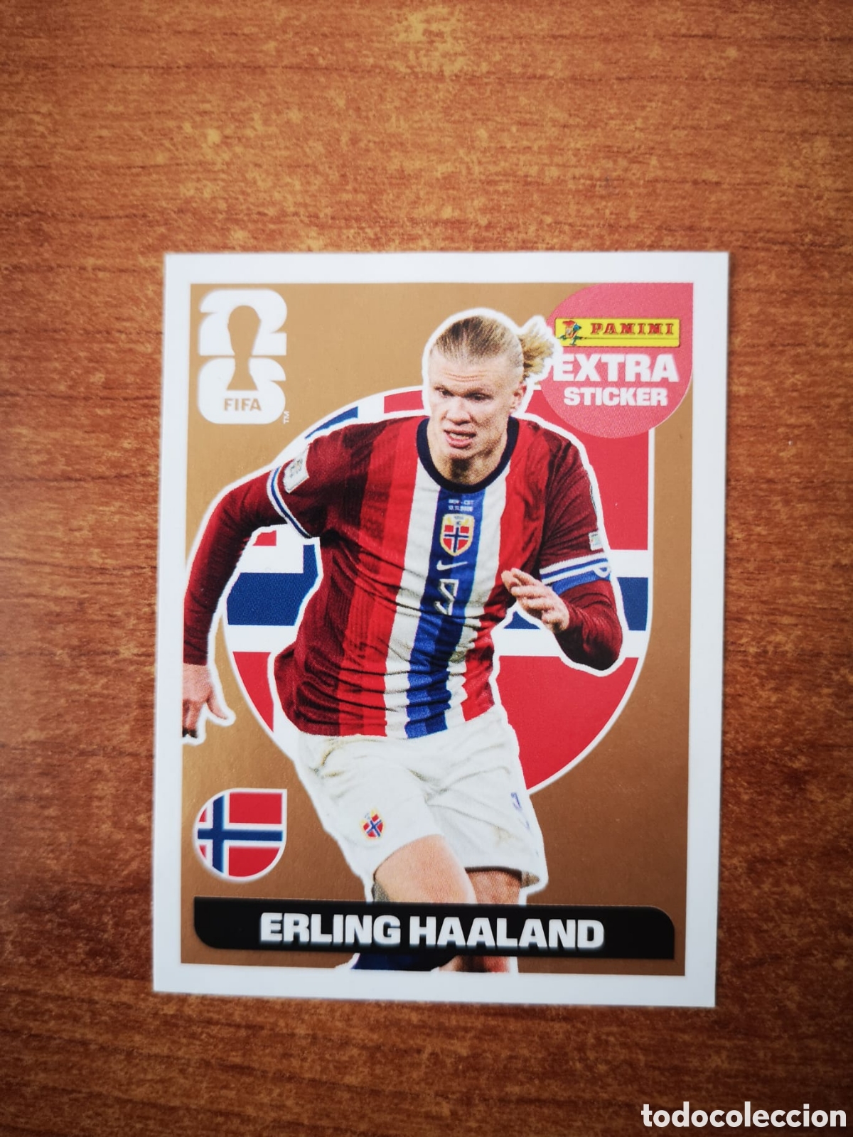Cromos de f&uacute;tbol: Earling Haaland cromo extra bronce Panini mundial 2026