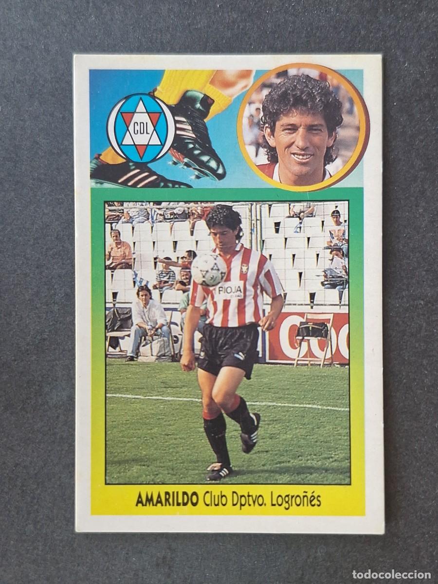 Cromos de f&uacute;tbol: L3 AMARILDO C. D. LOGRO&Ntilde;ES LIGA ESTE 1993 1994 93 94 CARTON NUNCA PEGADO SIN PEGAR