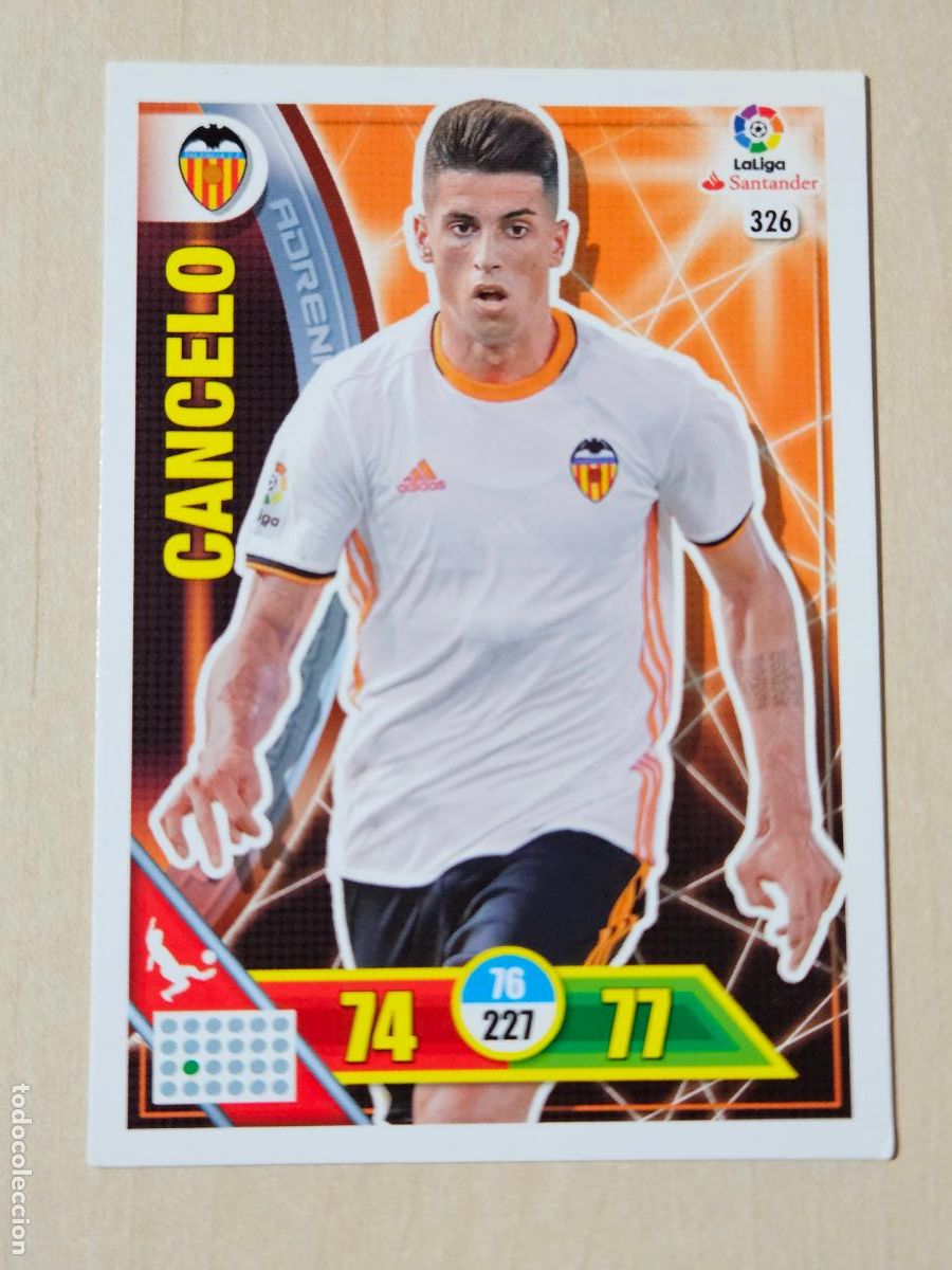 Cromos de f&uacute;tbol: FICHA N&ordm; 326 CANCELO - ADRENALYN 16 17 - PANINI 2016 - 17 - CROMO - VALENCIA