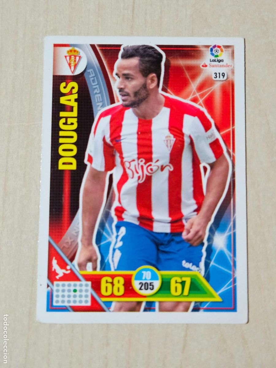 Cromos de f&uacute;tbol: FICHA N&ordm; 319 DOUGLAS - ADRENALYN 16 17 - PANINI 2016 - 17 - CROMO - SPORTING DE GIJON