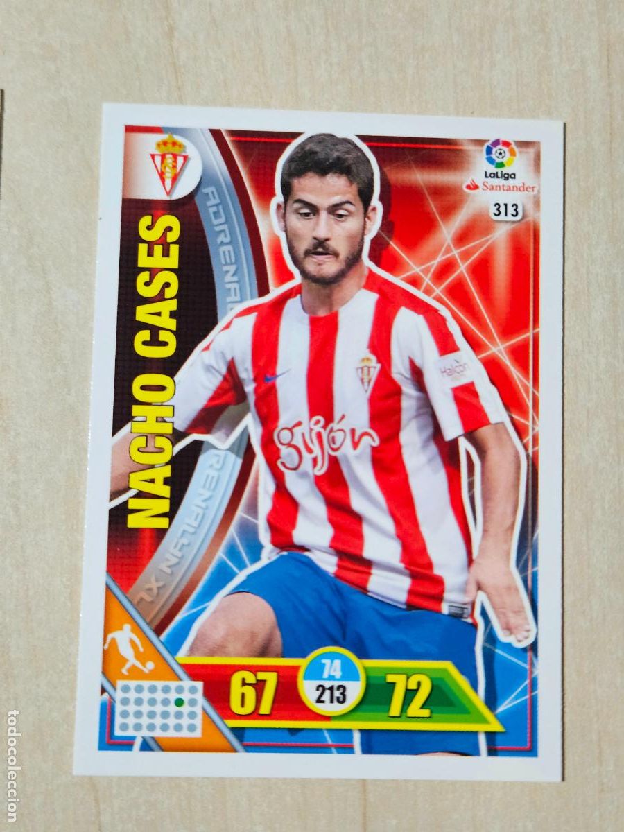 Cromos de f&uacute;tbol: FICHA N&ordm; 313 NACHO CASES - ADRENALYN 16 17 - PANINI 2016 - 17 - CROMO - SPORTING DE GIJON