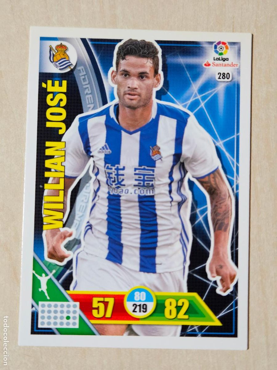 Cromos de f&uacute;tbol: FICHA N&ordm; 280 WILLIAM JOSE - ADRENALYN 16 17 - PANINI 2016 - 17 - CROMO - REAL SOCIEDAD