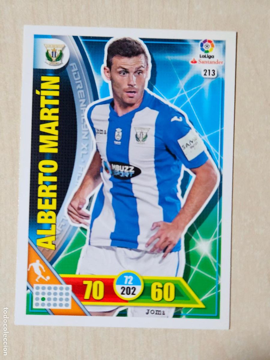 Cromos de f&uacute;tbol: FICHA N&ordm; 213 ALBERTO MARTIN - ADRENALYN 16 17 - PANINI 2016 - 17 - CROMO - LEGANES
