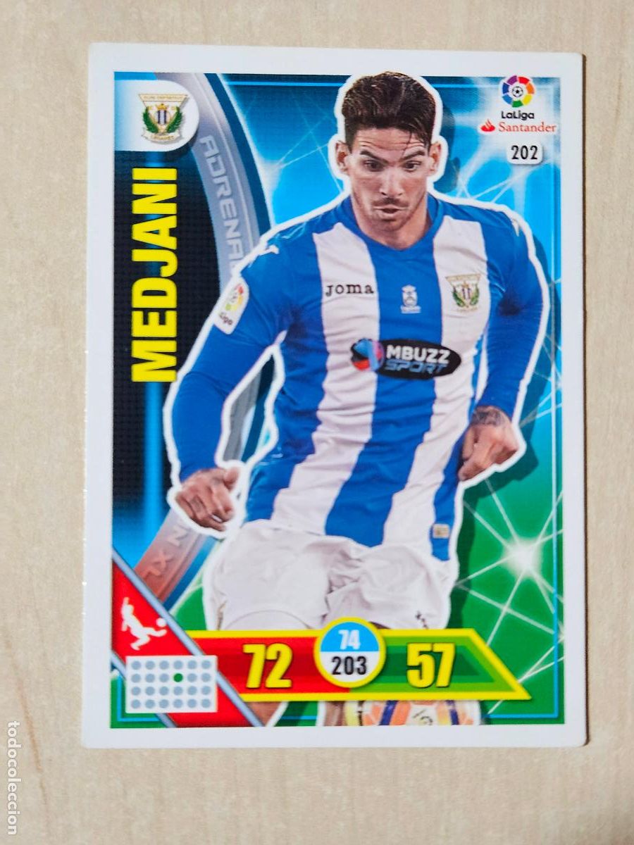 Cromos de f&uacute;tbol: FICHA N&ordm; 202 MEDJANI - ADRENALYN 16 17 - PANINI 2016 - 17 - CROMO - LEGANES
