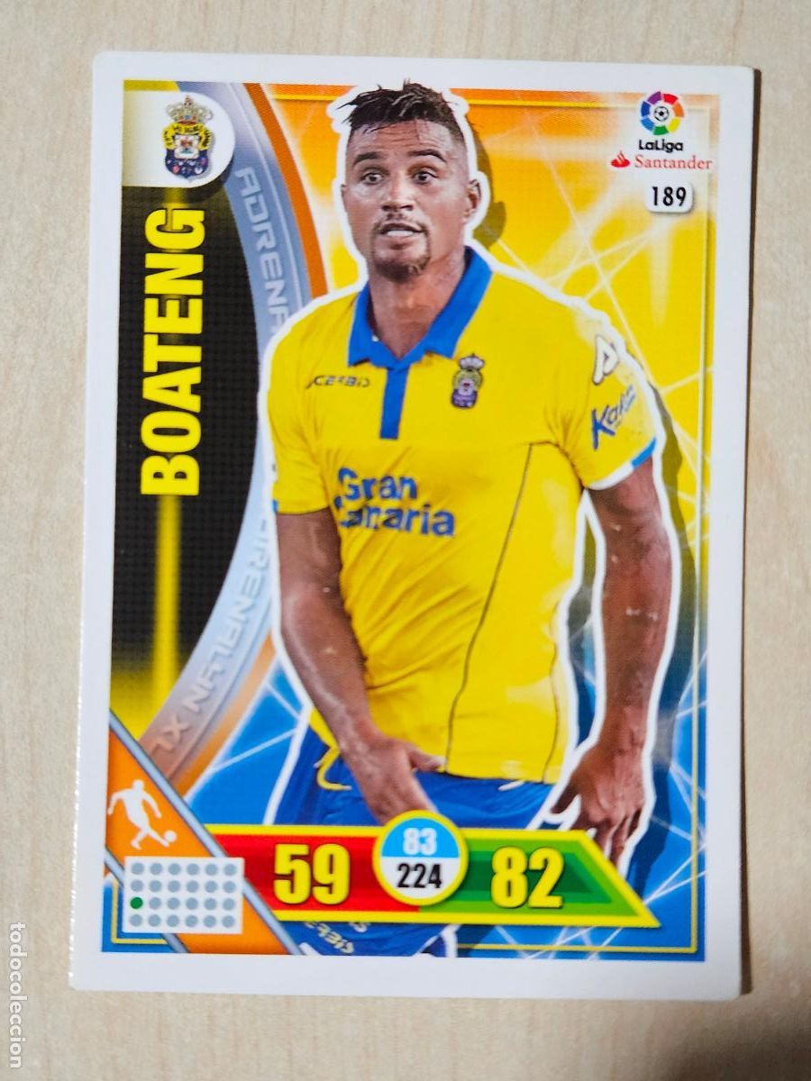 Cromos de f&uacute;tbol: FICHA N&ordm; 189 BOATENG - ADRENALYN 16 17 - PANINI 2016 - 17 - CROMO - LAS PALMAS