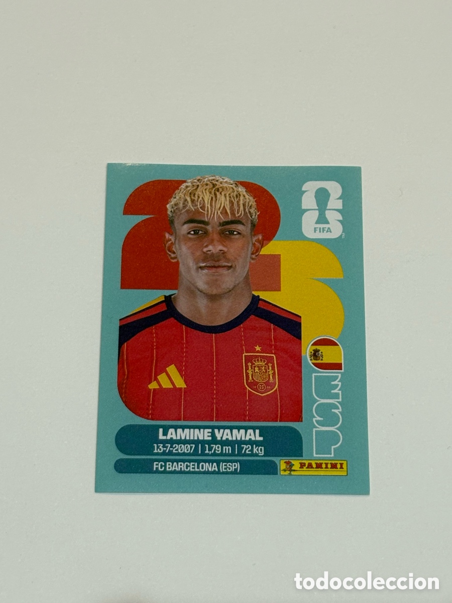 Cromos de f&uacute;tbol: LAMINE YAMAL ESP 15 ESPA&Ntilde;A CROMO STICKER PANINI FIFA WORLD CUP 2026