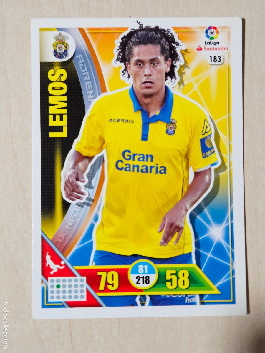 Cromos de f&uacute;tbol: FICHA N&ordm; 183 LEMOS - ADRENALYN 16 17 - PANINI 2016 - 17 - CROMO - LAS PALMAS