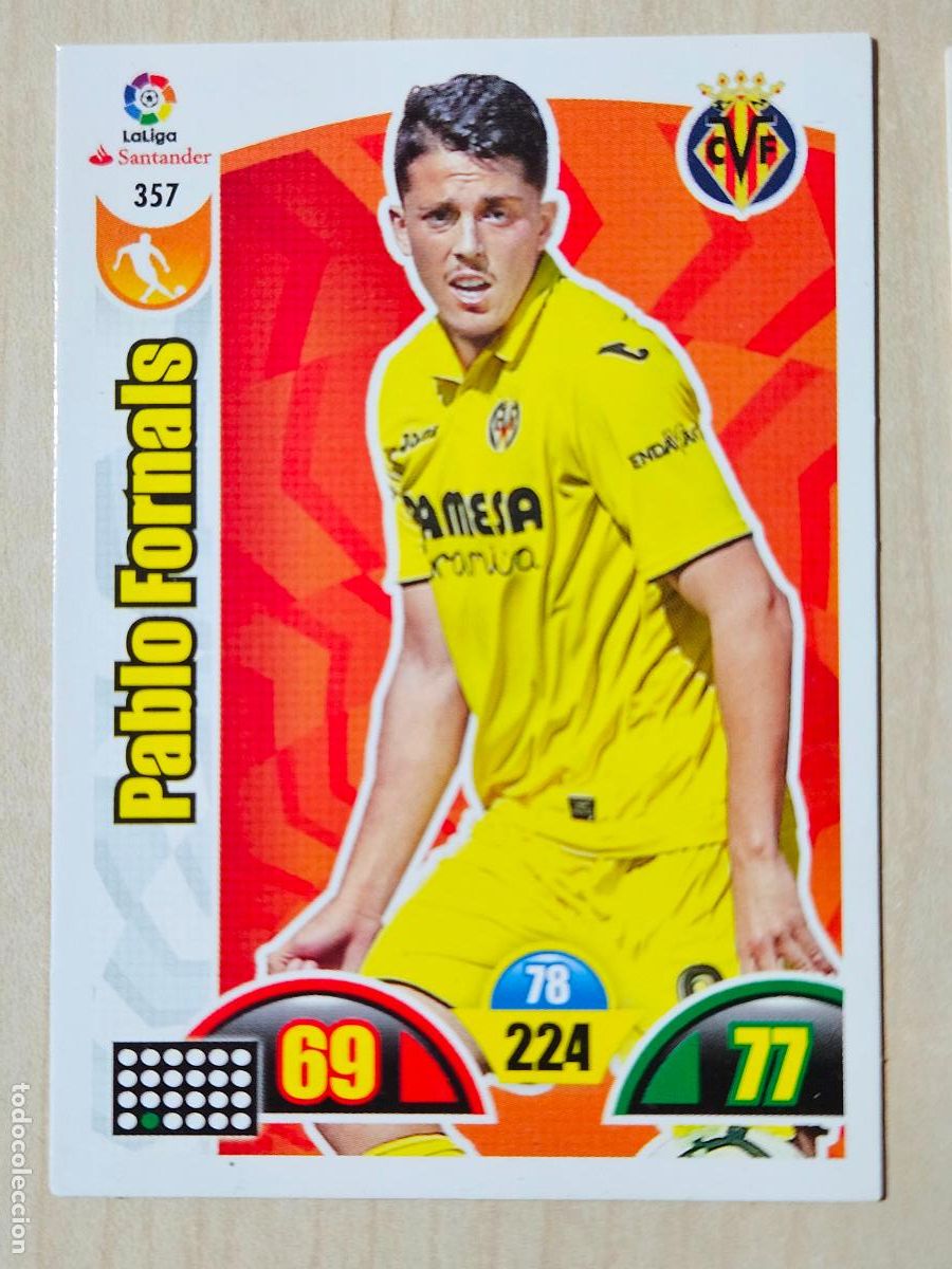 Cromos de f&uacute;tbol: FICHA N&ordm; 357 PABLO FORNALS - ADRENALYN 17 18 - PANINI 2017 - 18 - CROMO - VILLARREAL