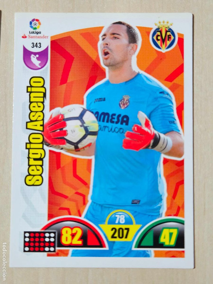 Cromos de f&uacute;tbol: FICHA N&ordm; 343 SERGIO ASENJO - ADRENALYN 17 18 - PANINI 2017 - 18 - CROMO - VILLARREAL