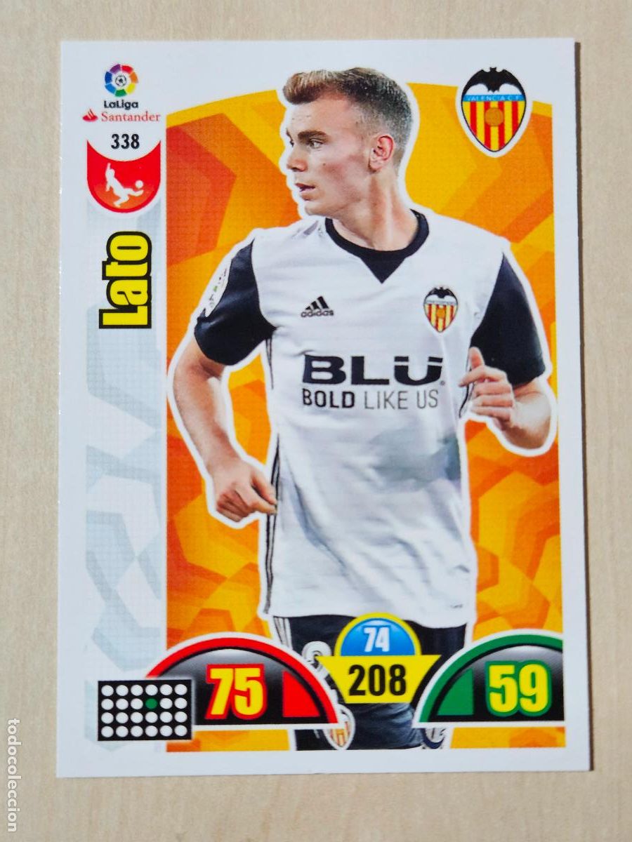 Cromos de f&uacute;tbol: FICHA N&ordm; 338 LATO - ADRENALYN 17 18 - PANINI 2017 - 18 - CROMO - VALENCIA
