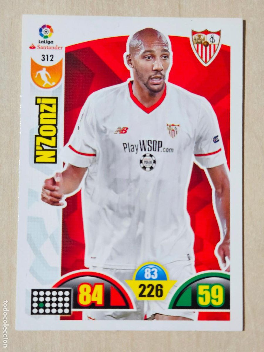 Cromos de f&uacute;tbol: FICHA N&ordm; 312 NZONZI - ADRENALYN 17 18 - PANINI 2017 - 18 - CROMO - SEVILLA