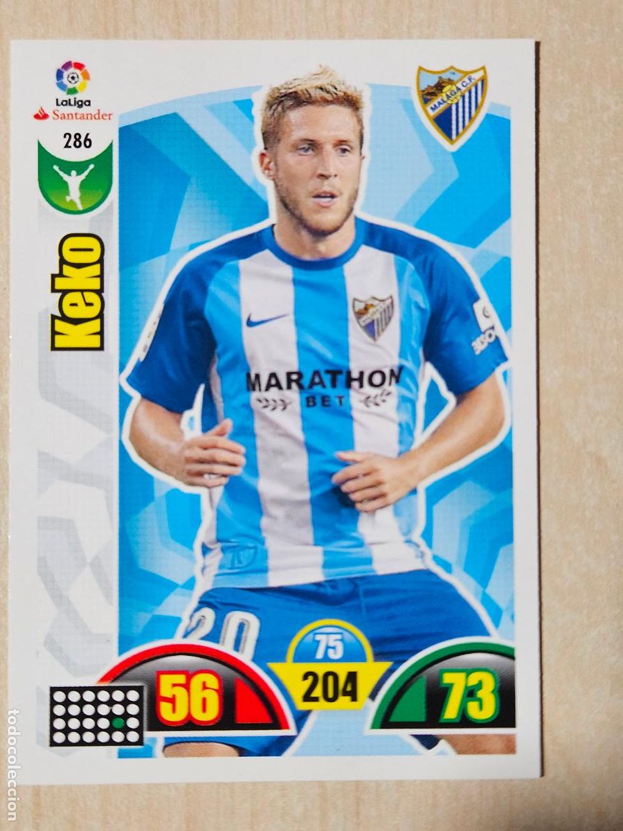 Cromos de f&uacute;tbol: FICHA N&ordm; 286 KEKO - ADRENALYN 17 18 - PANINI 2017 - 18 - CROMO - MALAGA