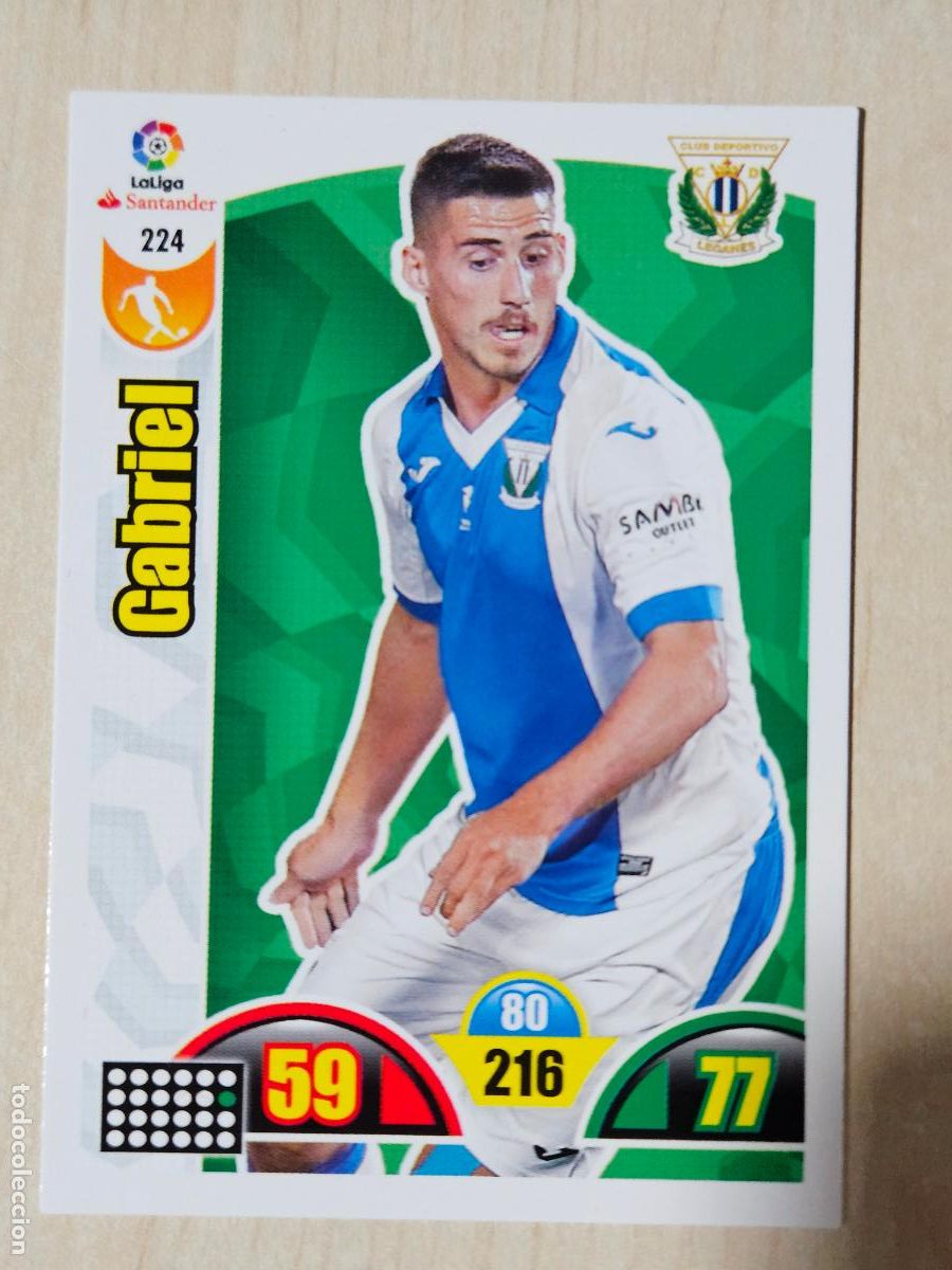 Cromos de f&uacute;tbol: FICHA N&ordm; 224 GABRIEL - ADRENALYN 17 18 - PANINI 2017 - 18 - CROMO - LEGANES