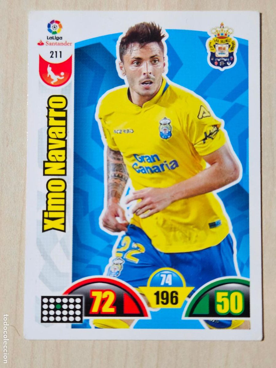 Cromos de f&uacute;tbol: FICHA N&ordm; 211 XIMO NAVARRO - ADRENALYN 17 18 - PANINI 2017 - 18 - CROMO - LAS PALMAS