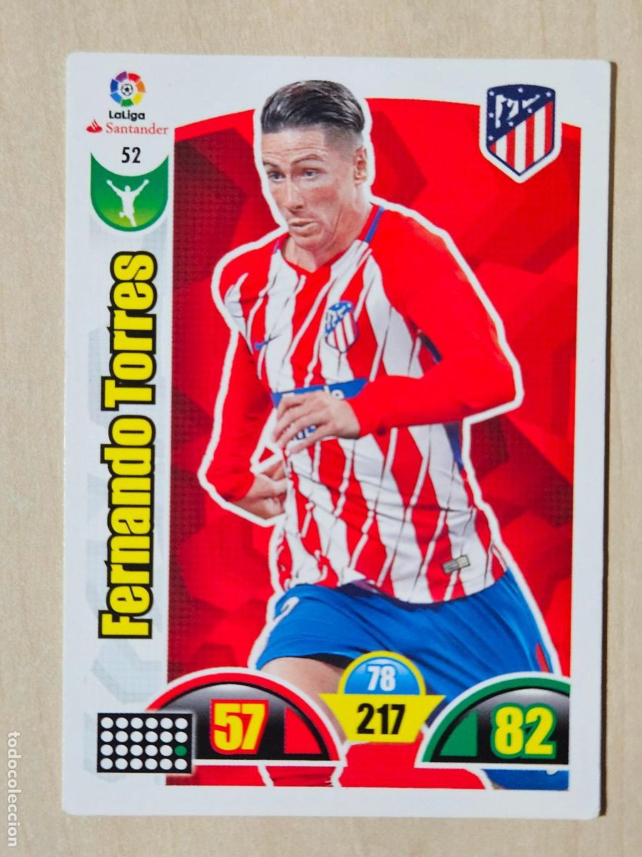 Cromos de f&uacute;tbol: FICHA N&ordm; 52 FERNANDO TORRES - ADRENALYN 17 18 - PANINI 2017 - 18 - CROMO - ATLETICO DE MADRID