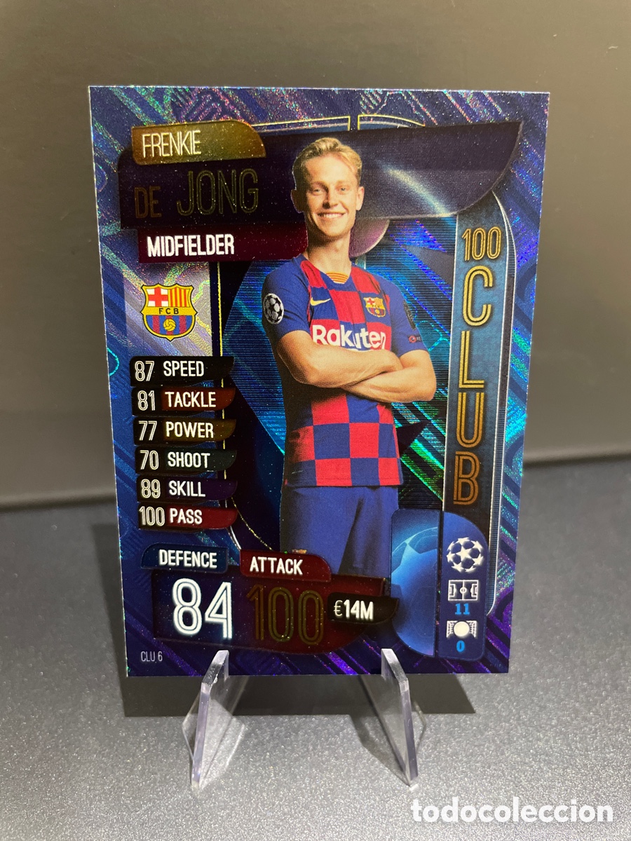 Cromos de f&uacute;tbol: De Jong CLU 6 Club 100 Match Attax 2019-20 2019 2020 Topps UCL FC Barcelona
