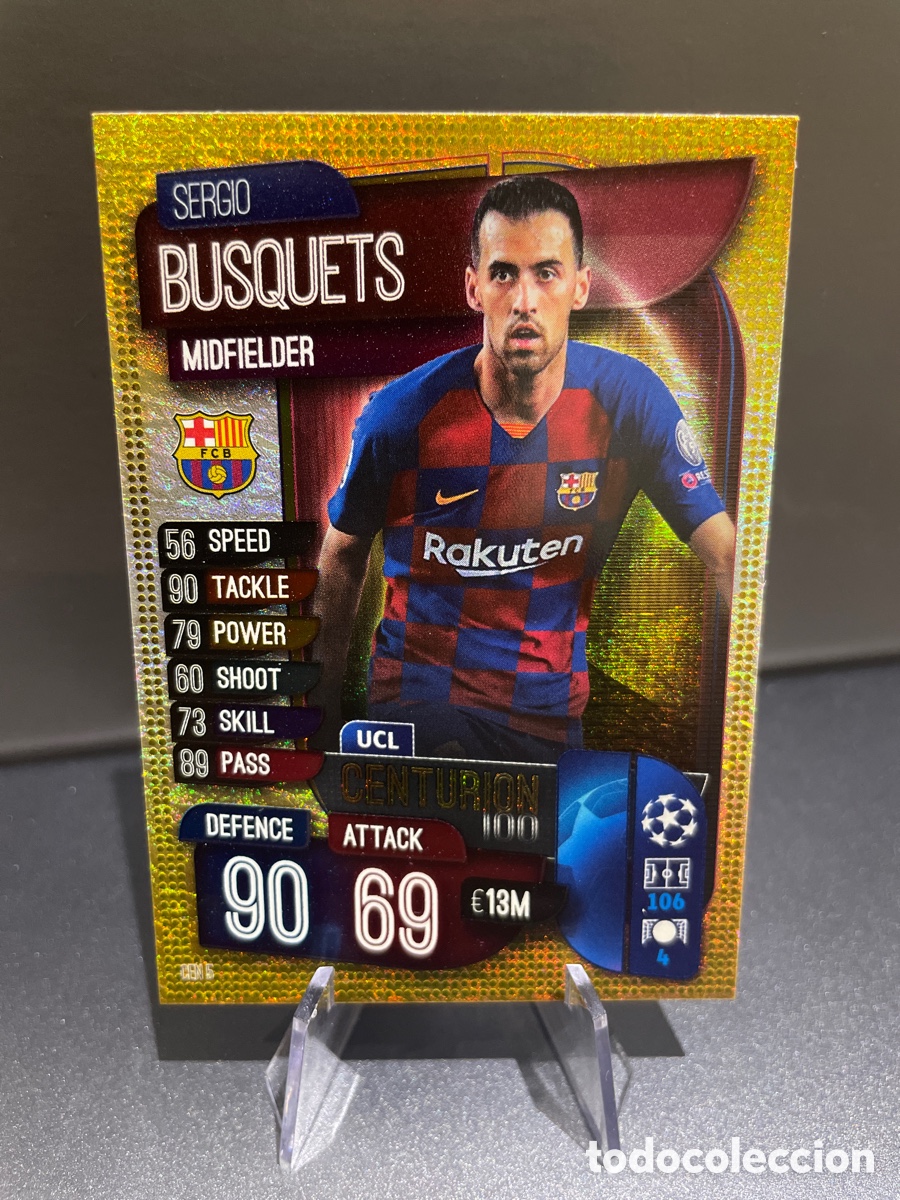 Cromos de f&uacute;tbol: Busquets Centurion Match Attax 2019-20 2019 2020 Topps UCL Barcelona