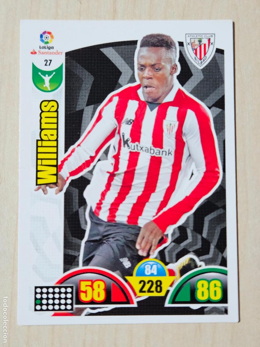 Cromos de f&uacute;tbol: FICHA N&ordm; 27 WILLIAMS - ADRENALYN 17 18 - PANINI 2017 - 18 - CROMO - ATHLETIC DE BILBAO