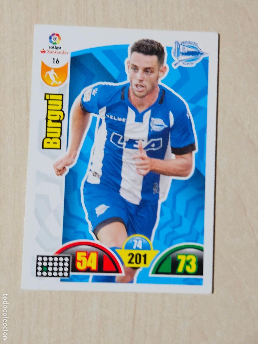 Cromos de f&uacute;tbol: FICHA N&ordm; 16 BURGUI - ADRENALYN 17 18 - PANINI 2017 - 18 - CROMO - ALAVES