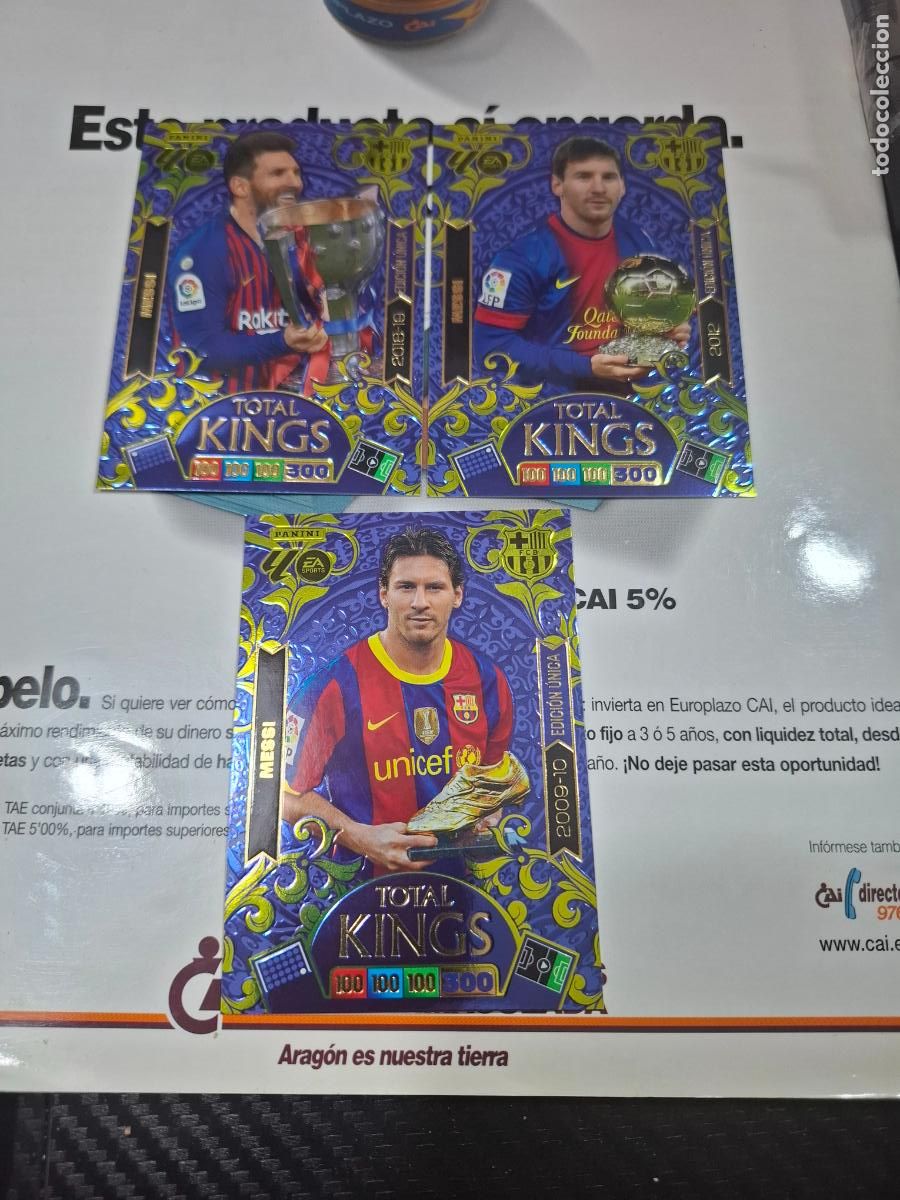 Cromos de f&uacute;tbol: 3 CARTAS MESSI TOTAL KINGS BARCELONA ADRENALYN 25 26 LIGA 2025 2026