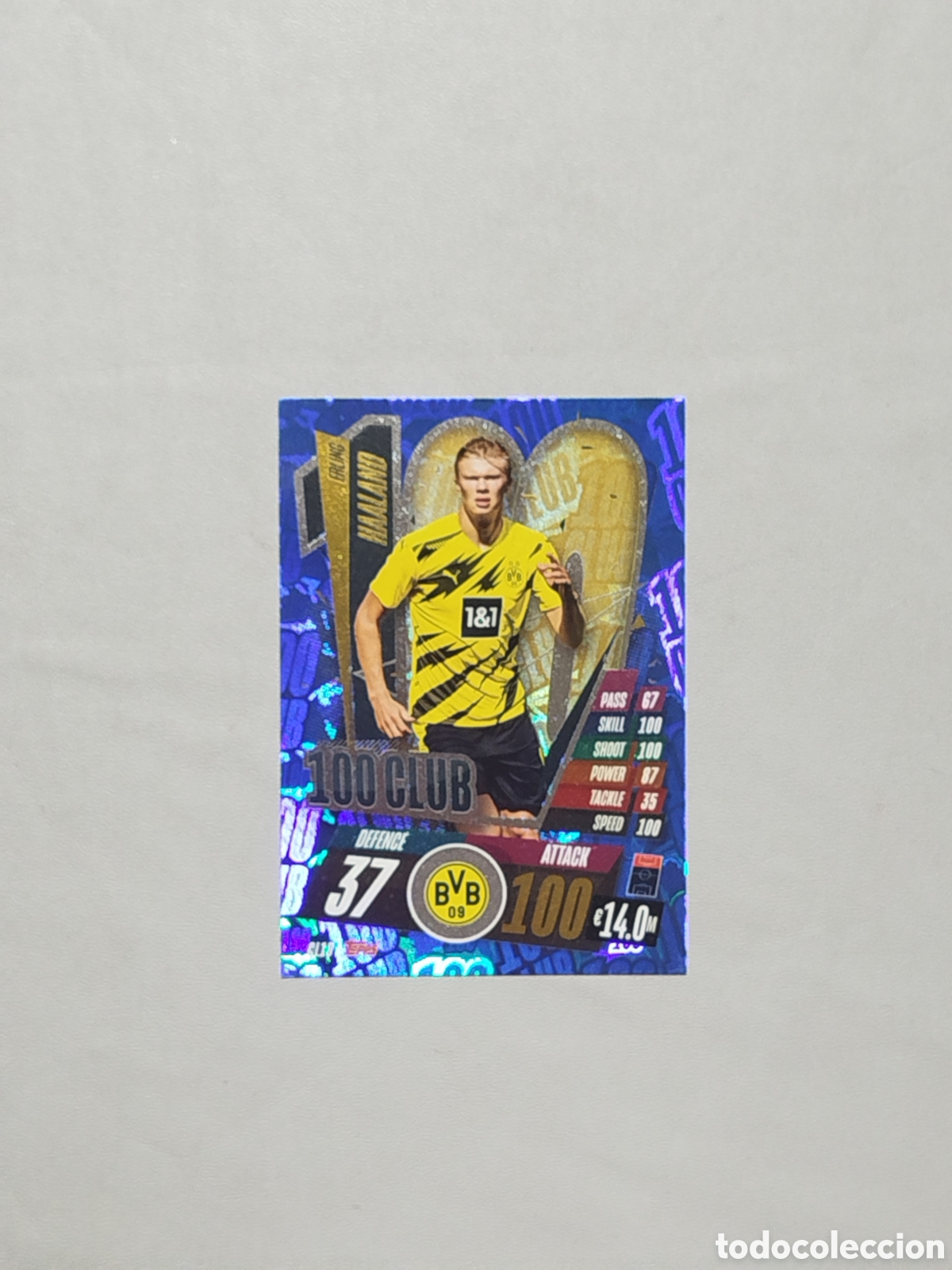 Cromos de f&uacute;tbol: Carta Match Attax Haaland 100 Club