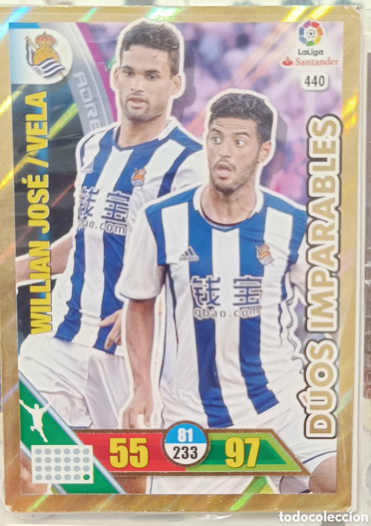 Cromos de f&uacute;tbol: 440 DUO IMPARABLE adrenalyn 16/17
