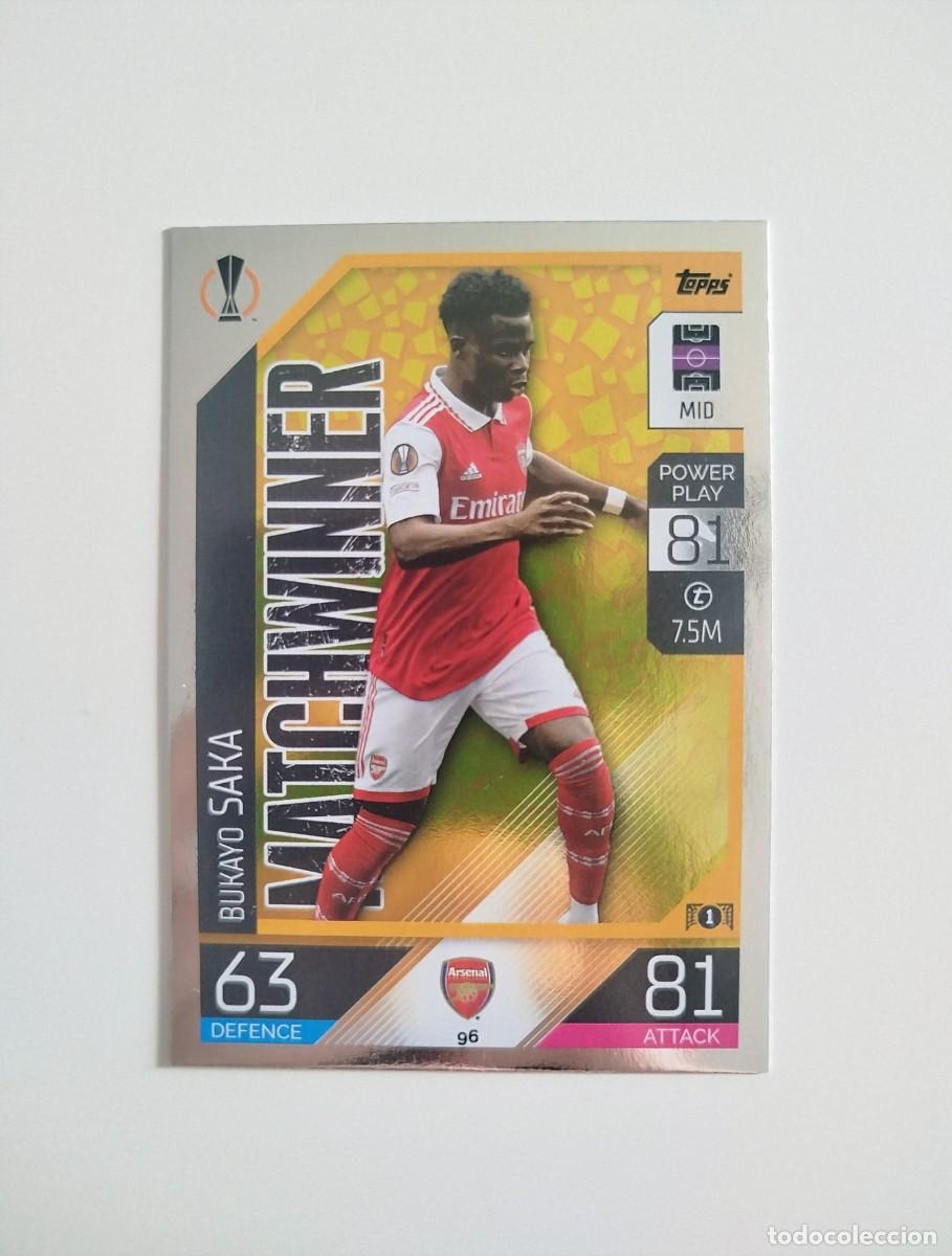 Cromos de f&uacute;tbol: BUKAYO SAKA 96 MATCHWINNER - ARSENAL FC TOPPS MATCH ATTAX UCL CHAMPIONS 22 23 / 2022 2023