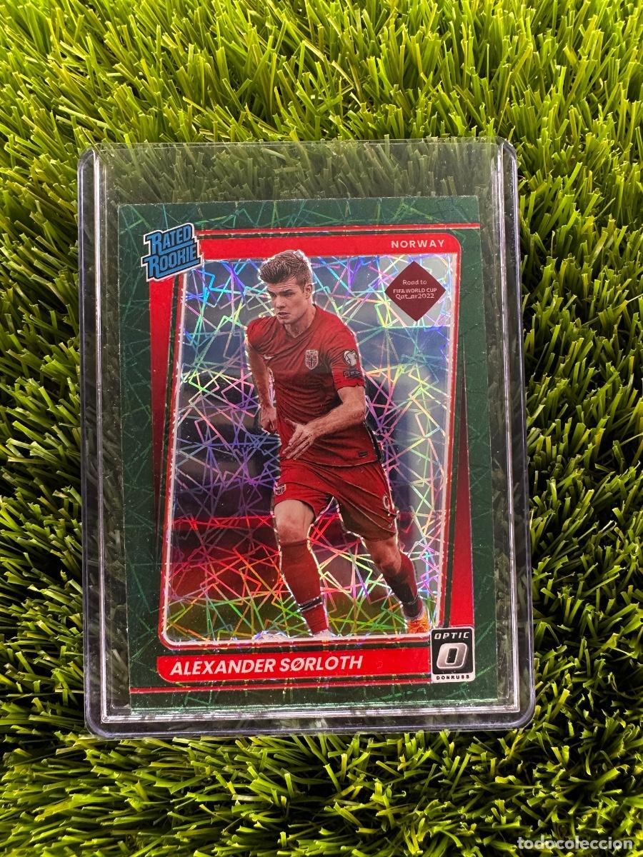Cromos de f&uacute;tbol: N&ordm; 193 Alexander Sorloth Rated Rookie Optic Green Velocity Noruega Donruss Road to Qatar 2022