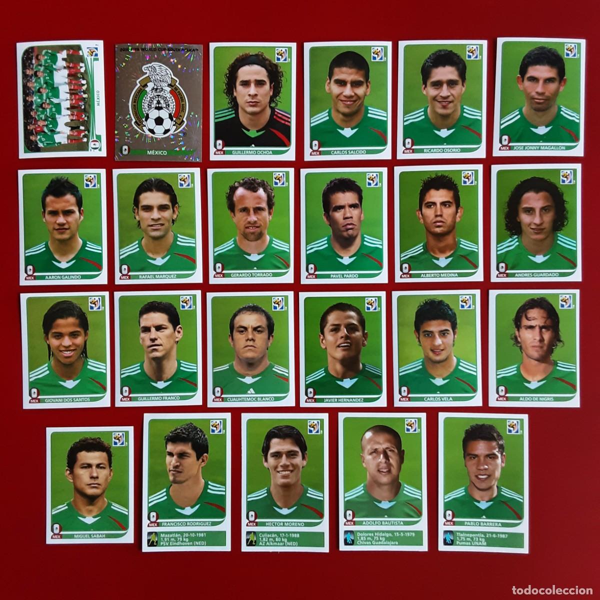 Cromos de f&uacute;tbol: SELECCION COMPLETA MEXICO MUNDIAL SUDAFRICA 2010 PANINI-NUNCA PEGADO-INCLUYE ACTUALIZACION