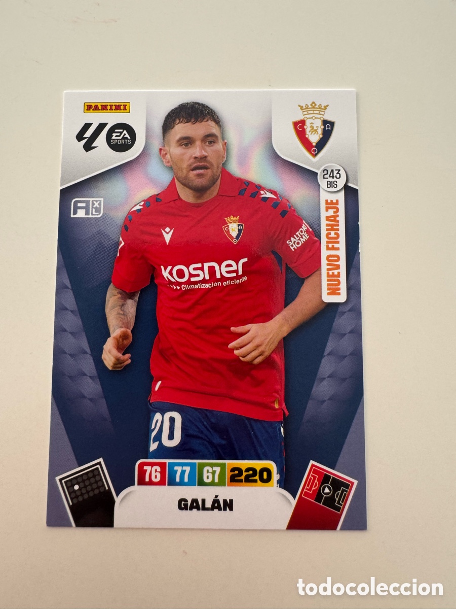 Cromos de f&uacute;tbol: PANINI ADRENALYN XL LIGA 2025-2026 25-26 &ndash; Javi Gal&aacute;n CA Osasuna N&ordm; 243 BIS