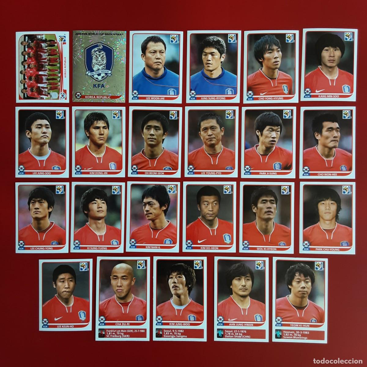 Cromos de f&uacute;tbol: SELECCION COMPLETA REPUBLICA KOREA MUNDIAL SUDAFRICA 2010 PANINI-NUNCA PEGADO-INCLUYE ACTUALIZACION-