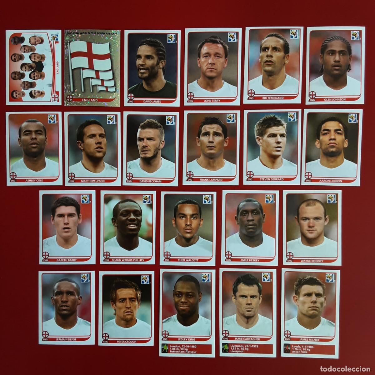 Cromos de f&uacute;tbol: SELECCION COMPLETA INGLATERRA MUNDIAL SUDAFRICA 2010 PANINI-NUNCA PEGADO-INCLUYE ACTUALIZACION-