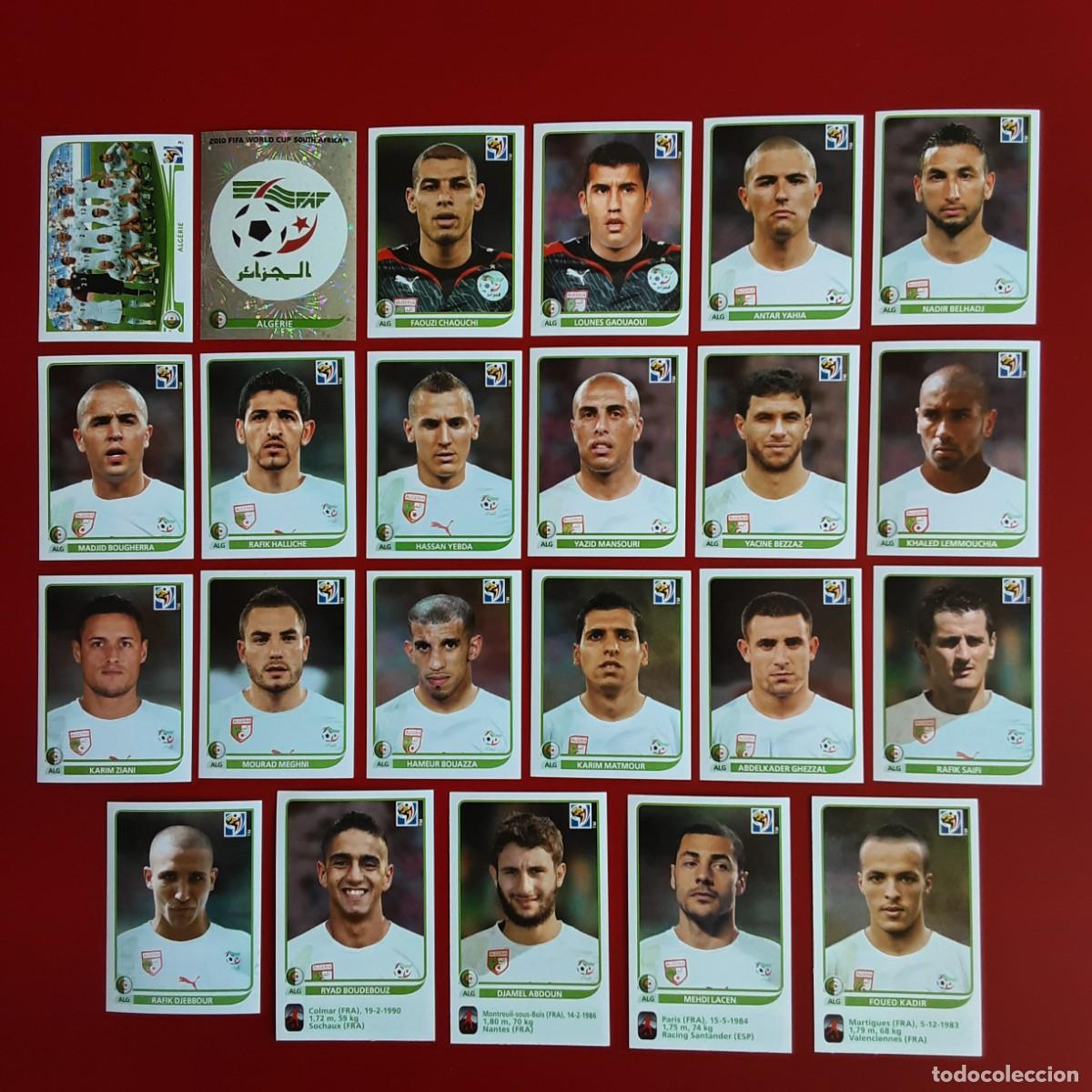 Cromos de f&uacute;tbol: SELECCION COMPLETA ARGELIA MUNDIAL SUDAFRICA 2010 PANINI-NUNCA PEGADO-INCLUYE ACTUALIZACION-