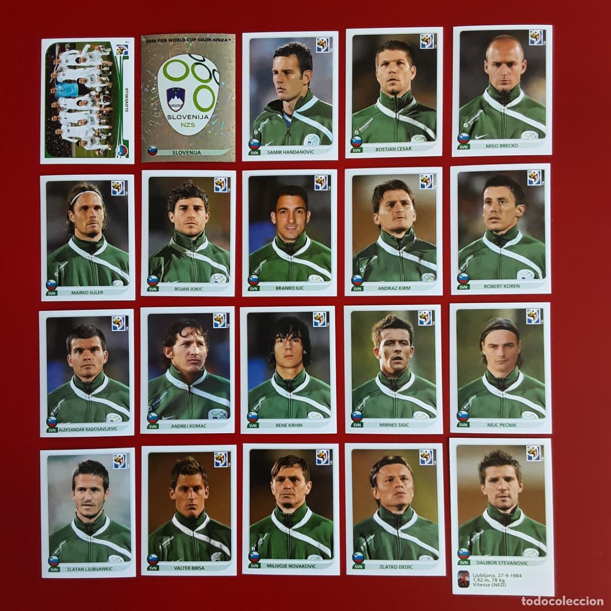 Cromos de f&uacute;tbol: SELECCION COMPLETA ESLOVENIA MUNDIAL SUDAFRICA 2010 PANINI-NUNCA PEGADO-INCLUYE ACTUALIZACION-