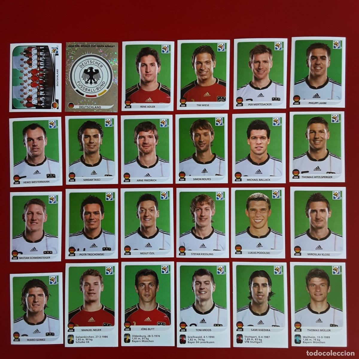 Cromos de f&uacute;tbol: SELECCION COMPLETA ALEMANIA MUNDIAL SUDAFRICA 2010 PANINI-NUNCA PEGADO-INCLUYE ACTUALIZACION-KROOS