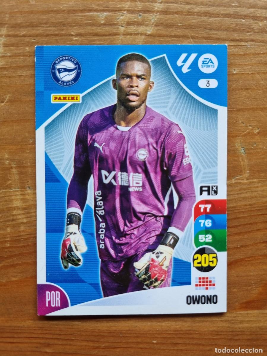 Cromos de f&uacute;tbol: 3 OWONO (Deportivo Alav&eacute;s). Liga 2024 2025 24 25 Adrenalyn XL (Panini)