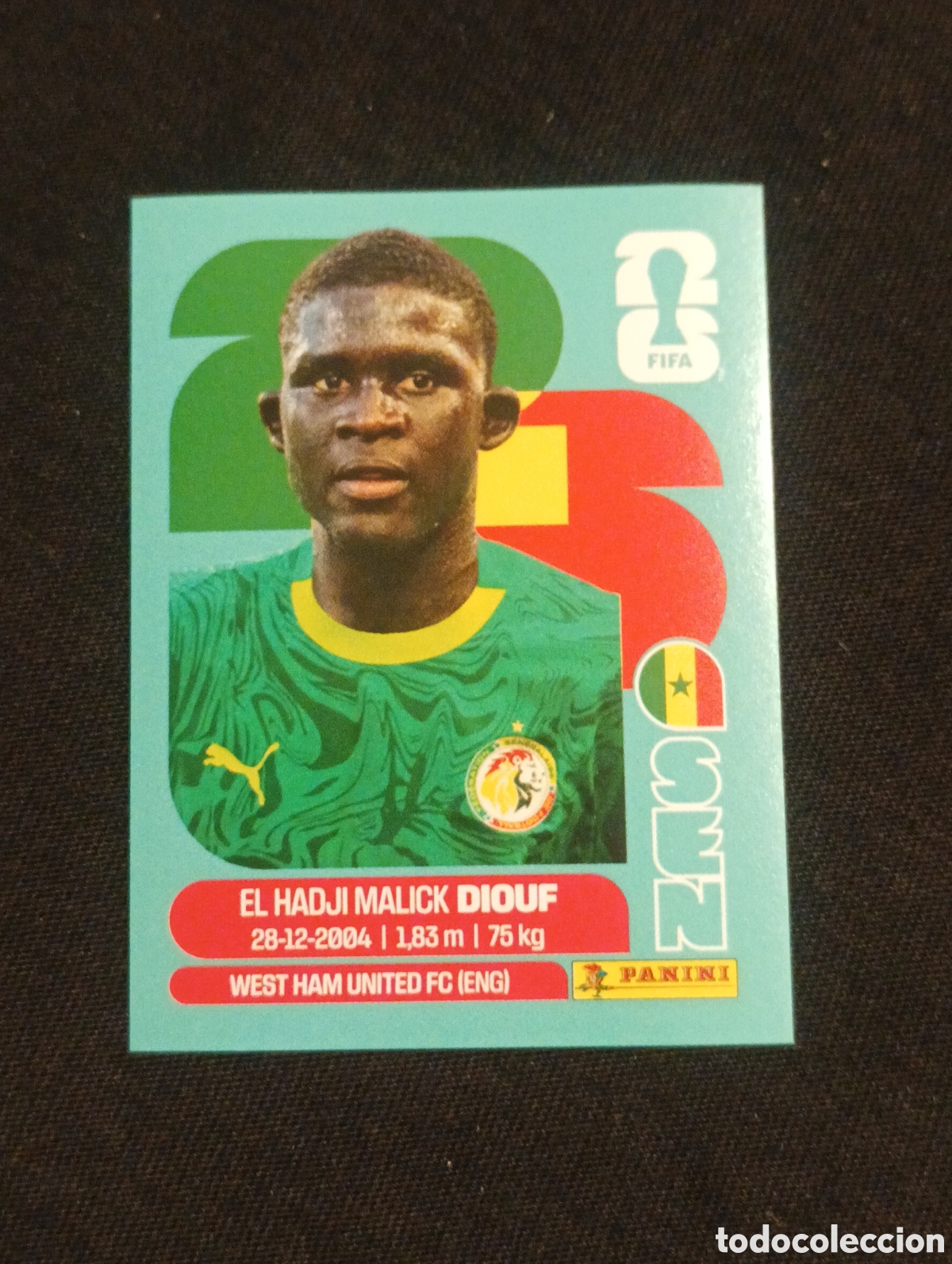 Cromos de f&uacute;tbol: mundial panini 2026 el hadji malick diouf