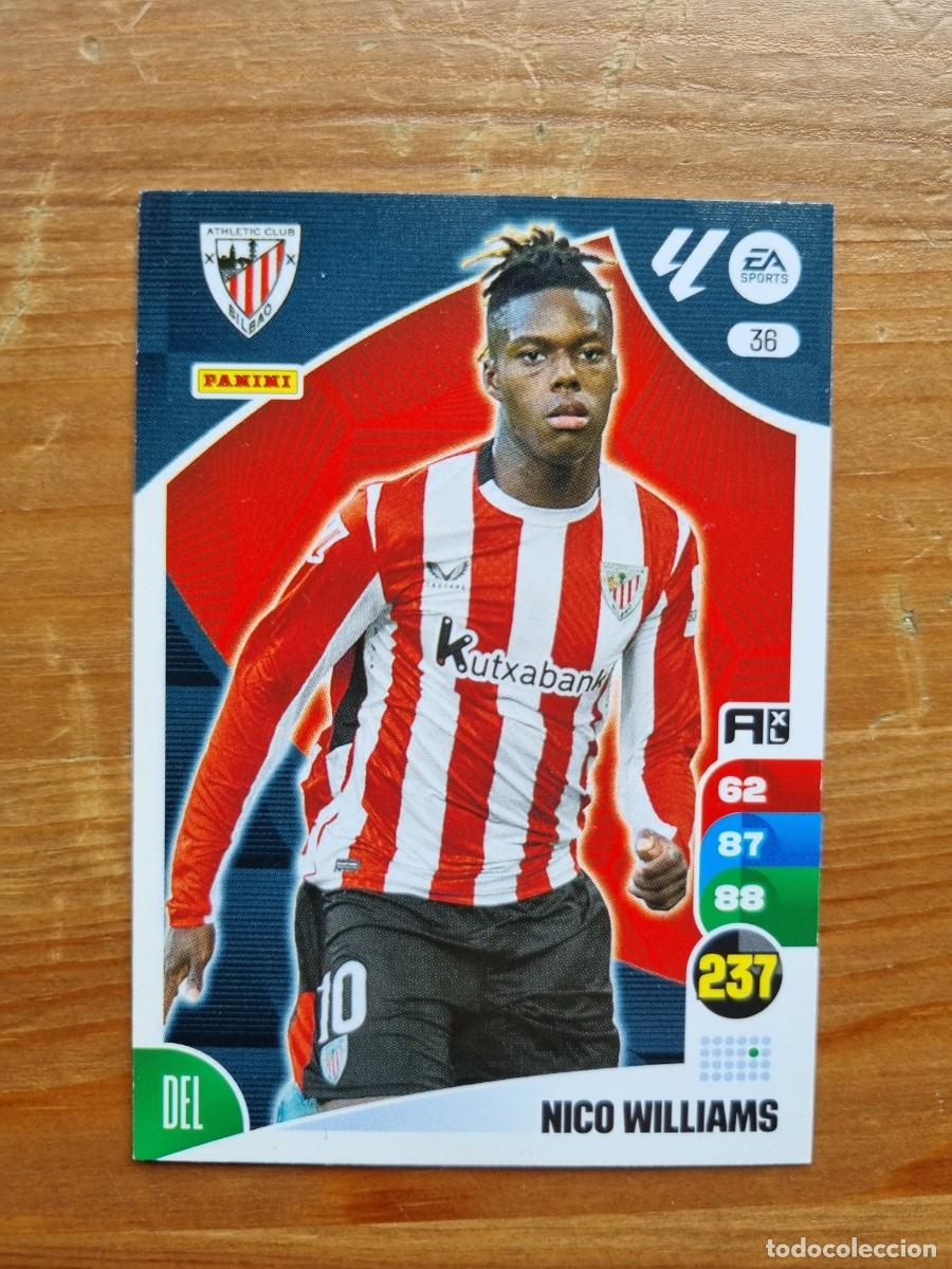 Cromos de f&uacute;tbol: 36 NICO WILLIAMS (Athletic Club de Bilbao). Liga 2024 2025 24 25 Adrenalyn XL (Panini)