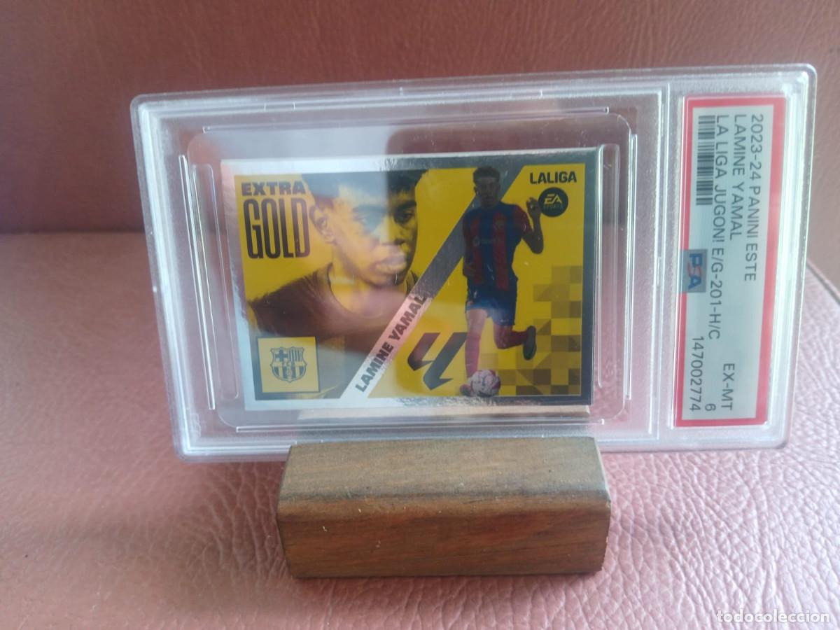 Cromos de f&uacute;tbol: PANINI 23-24 ED ESTE LAMINE YAMAL JUGON E/G- 201-H/C PSA6