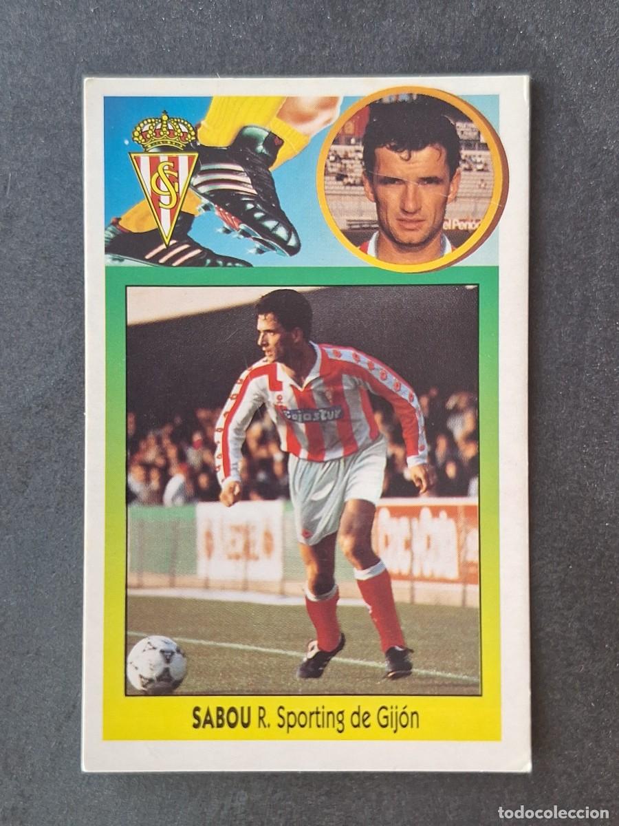 Cromos de f&uacute;tbol: L3 SABOU SPORTING DE GIJON FICHAJE 13 LIGA ESTE 1993 1994 93 94 CARTON NUNCA PEGADO SIN PEGAR