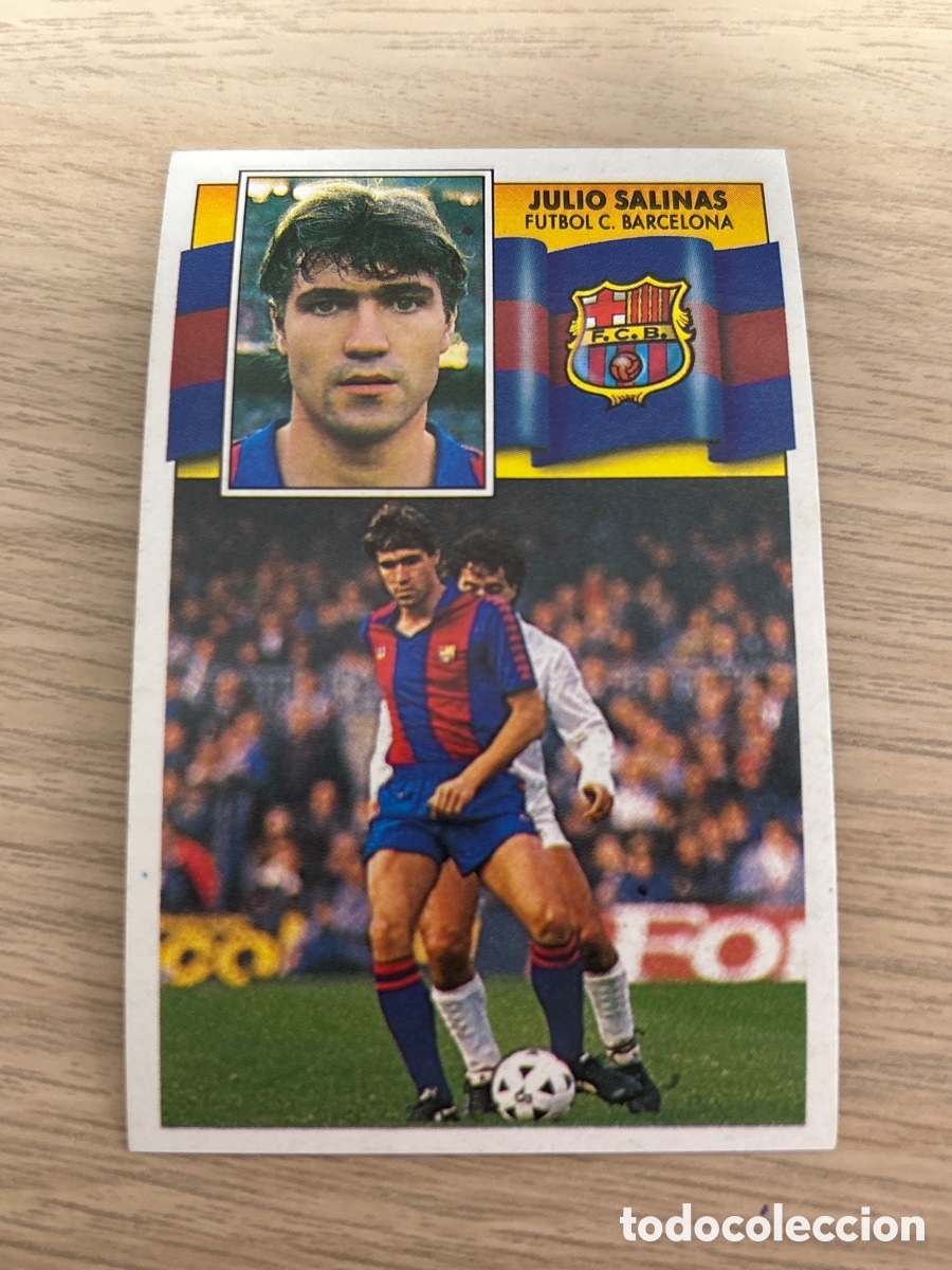 Cromos de f&uacute;tbol: JULIO SALINAS BARCELONA LIGA ESTE 1990 1991 90 91 NUNCA PEGADO SIN PEGAR