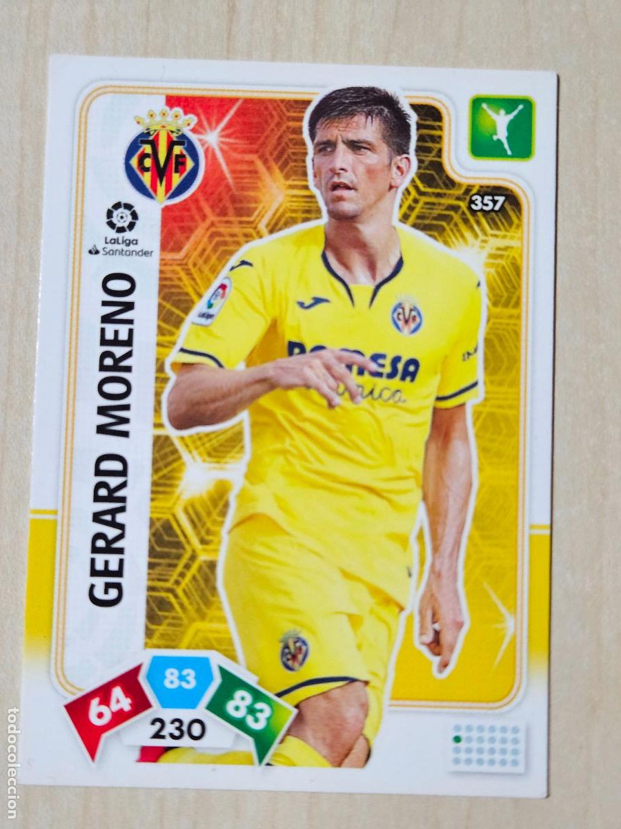 Cromos de f&uacute;tbol: FICHA N&ordm; 357 GERARD MORENO - ADRENALYN 19 20 - PANINI 2019 - 20 - CROMO - VILLARREAL