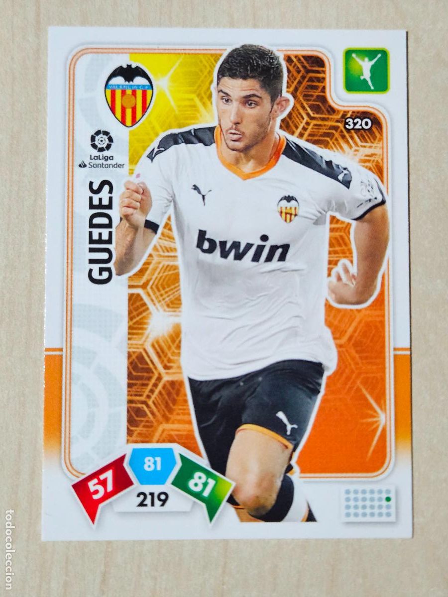Cromos de f&uacute;tbol: FICHA N&ordm; 320 GUEDES - ADRENALYN 19 20 - PANINI 2019 - 20 - CROMO - VALENCIA