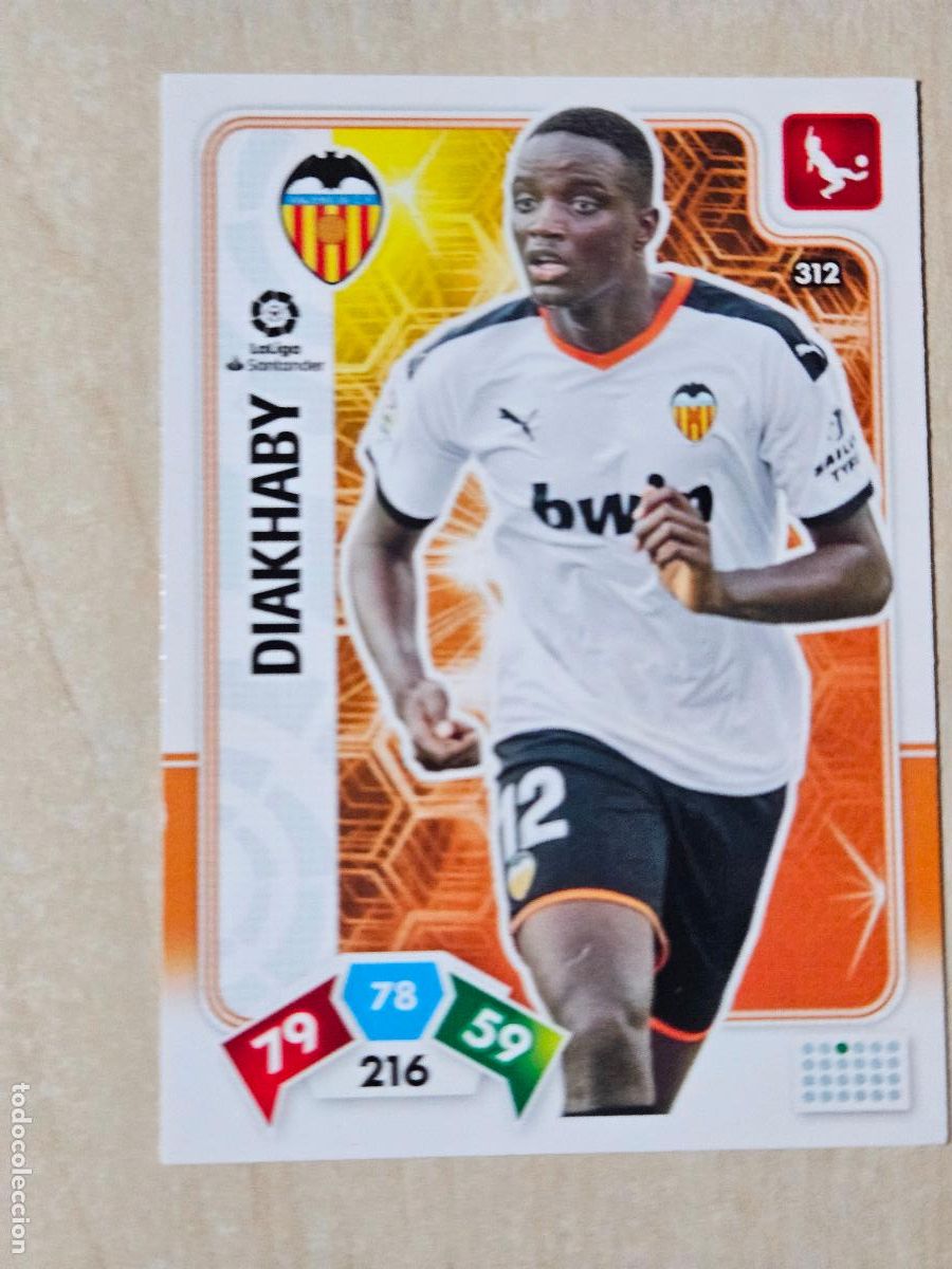 Cromos de f&uacute;tbol: FICHA N&ordm; 312 DIAKHABY - ADRENALYN 19 20 - PANINI 2019 - 20 - CROMO - VALENCIA