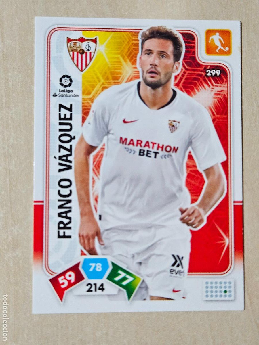 Cromos de f&uacute;tbol: FICHA N&ordm; 299 FRANCO VAZQUEZ - ADRENALYN 19 20 - PANINI 2019 - 20 - CROMO - SEVILLA