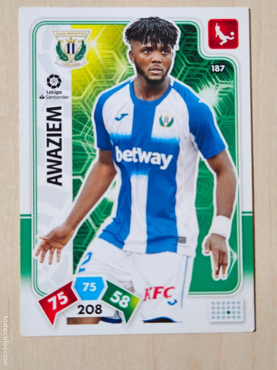Cromos de f&uacute;tbol: FICHA N&ordm; 187 AWAZIEM - ADRENALYN 19 20 - PANINI 2019 - 20 - CROMO - LEGANES